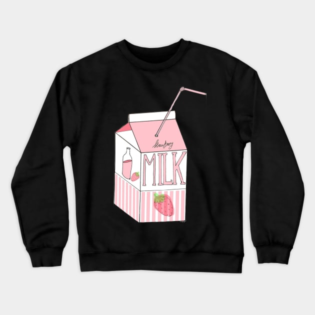 Strawberry Milk Crewneck Sweatshirt by Kcael